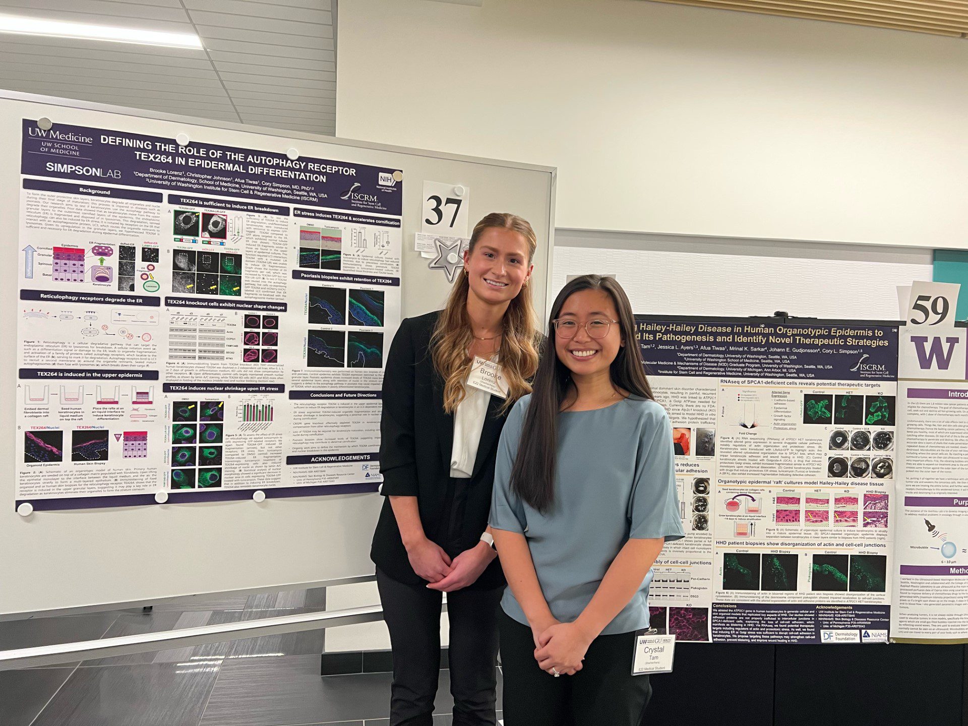 Student researchers with posters 