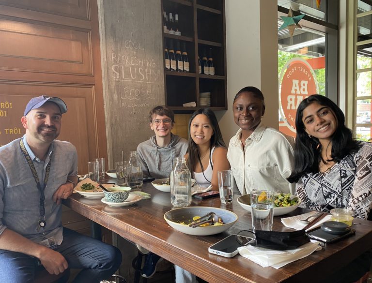 Simpson Lab team at lunch 